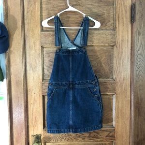 Denim overall pinafore dress